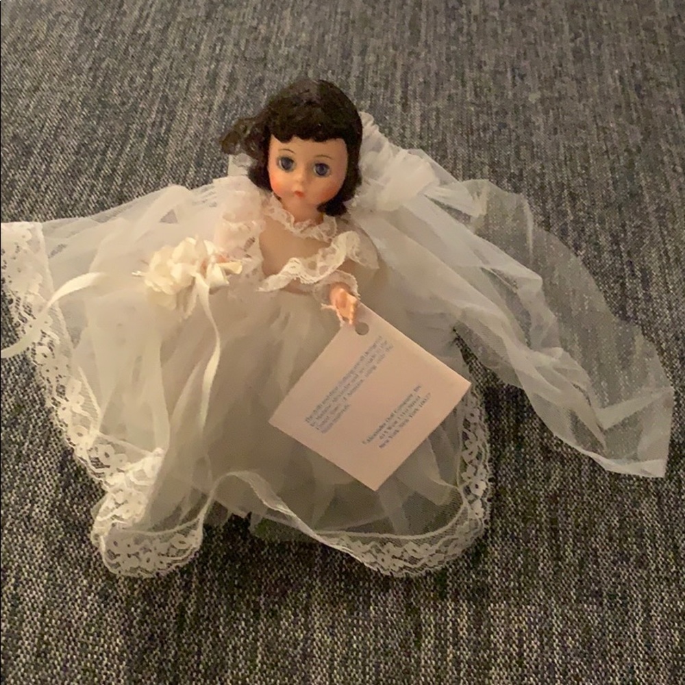 Vintage bride doll part of the miniature showcase